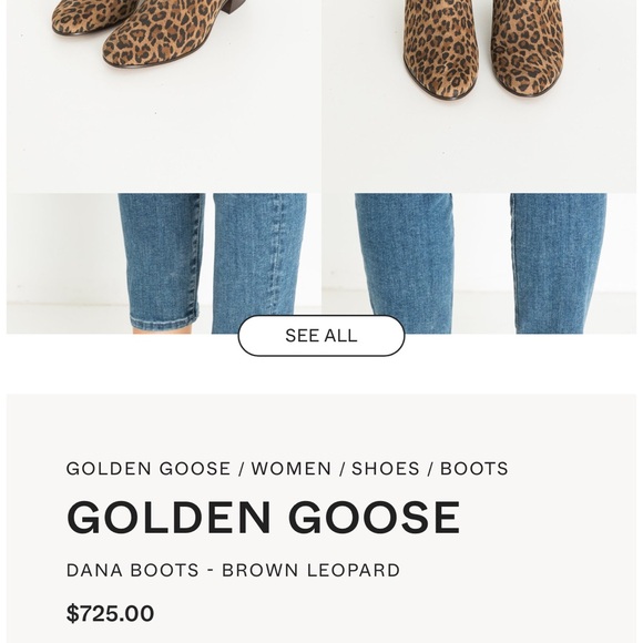 Golden Goose Dana Leopard Brown Boots Ankle Low Heel Booties - Picture 14 of 14